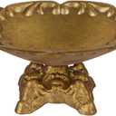 NIKKY HOME Rustic Jewelry Tray Decorative Border Trinket Dish Vintage Ring Holder Bowl for Bracelet Earring Necklace Organizer Metal Display Plate Handmade Gift for Women Girl, Gold