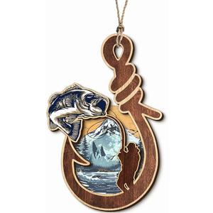 3 x Fishing Ornament 2025 - Unique Fish Ornaments for Men Women, Fishing Christmas Ornaments for Christmas Tree, Unique Ornaments for Tree Decor, Elegant for Women Fisherman