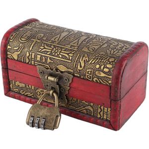 Walfront Wooden Jewelry Box, Vintage European Classical Wooden Case Jewelry Storage Box Container Home Decoration for Storing, Displaying Jewelry, Bracelet, Earrings (#1: Password