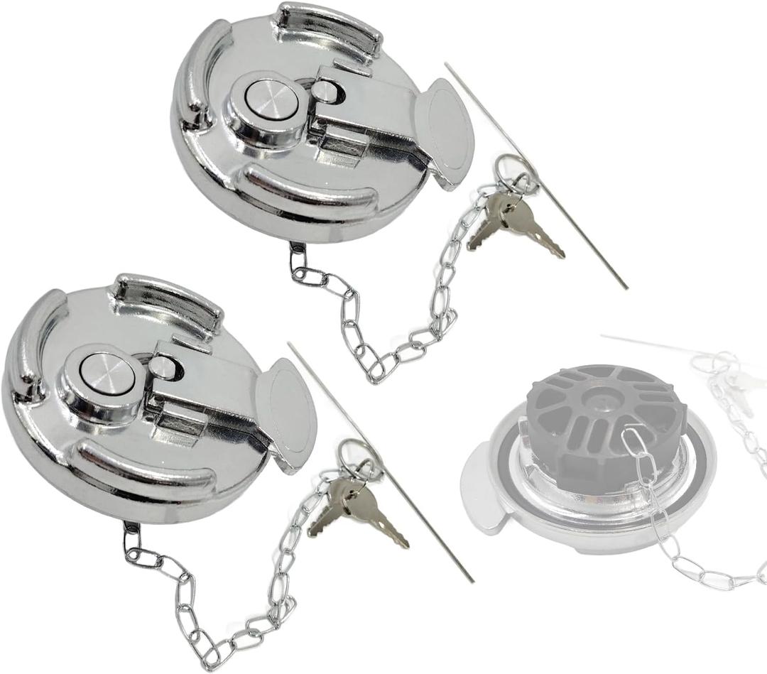 2Pcs 11-04859-100 4" Locking Diesel Fuel Cap, Lever-Style Aluminum Fuel Tank Cap with Key Fit for 1972-2017 Peterbilt 330, 379, 389, 579, 587 Trucks, OE# 11-04859-200, 572.1015, 600212
