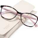 Madison Avenue Square Vintage TR90 Blue Light Blocking Reading Glasses for Women, Anti Eyestrain/Glare Computer Readers