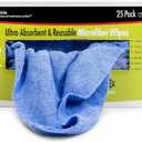Buffalo 65102 Microfiber Cloths Economy Cleaning Cloths, Dispenser Wipes Box, Blue,12" x 12", 25-Pack