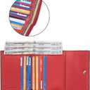 2 x Travelambo RFID Blocking Small Mini Compact Wallet Coin Pouch Holder Trifold Credit Card Holder Pocket Purse for Women (Napa Red)