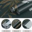 9 x CiCiwind Peel and Stick Wallpaper 16"78.7" Brown and Green Contact Wallpaper Vintage Green Removable Self-Adhesive Plant Leaves Wall Paper for Walls Covering Bedroom Bathroom