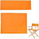 AHANDMAKER 1 Set Chair Replacement Canvas, Orange Casual Directors Chair Cover Kit Replacement Canvas Seat and Back with Wood Stick Easy to Clean for Director Makeup Chair, 18.7x14.96/20.47x6.5 inch