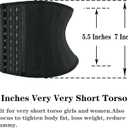 Atbuty Super Short Torso Waist Trainers Cincher Corset Tummy Shaper Slimming Latex Trimmer Girdle (Black (7'' Short Torso, 25 Steel Bones), 3XS)