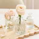 Clear Glass Bud Vase Set of 32 Pcs,Small Bud Vases in Bulk,Glass Crystal Flower Vases Table Centerpieces for Party Event Wedding Decor Baby Shower Decorations (Clear, 32 Pcs)