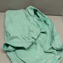 GRAPENT Denim Dress for Women Babydoll Tiered Short Sleeve Button Down Jean Shirt Dresses (Large, Verdant Green)
