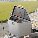 VEVOR Trailer Tongue Box, Heavy Duty Trailer Tongue Tool Box Storage Organizer with Lock & Keys, Utility Tool Chest for Pickup Truck Bed, RV, SUV, Off-Road Vehicle, Aluminum, 29" x 16.1" x 18", Silver