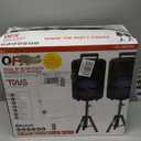 QFX PBX-800TWS 8-Inch TWS Bluetooth Stereo PA System with 2 8" Speakers, 2 Microphones, 2 Stands, and a Remote Control