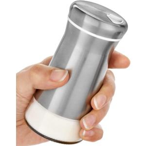 Salt Shaker or Pepper Shaker with Adjustable Pour Holes - Elegant Stainless Steel Spice Dispenser - Perfect for Himalayan, Table Salt, White and Black Pepper (Salt Shaker)