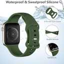2 x Sport Band Compatible with Apple Watch Band 44mm 45mm 46mm 40mm 42mm 38mm 41mm 49mm, Soft Silicone Waterproof Replacement Strap for iWatch Watch Series 11 10 9 8 7 6 5 4 3 2 1 SE Ultra Women Men (Army Green)
