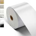 WAPANE Peel and Stick Wallpaper Border Bathroom Waterproof 393.7 in x 3.9 in Mirror Frame Border Sticker Self Adhesive Wall Edging Lines Foam Wall Base Moulding Trim for Home Decoration, White