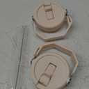 2 Pcs Tumbler Flip Straw Lid Replacement fit for 40 oz Stanley Quencher, Leak-Proof, Easy Handling, Perfect Fit, Almond Birch