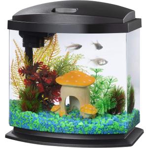 Aqueon LED MiniBow Small Aquarium Fish Tank Kit with SmartClean Technology, Black, 2.5 Gallon