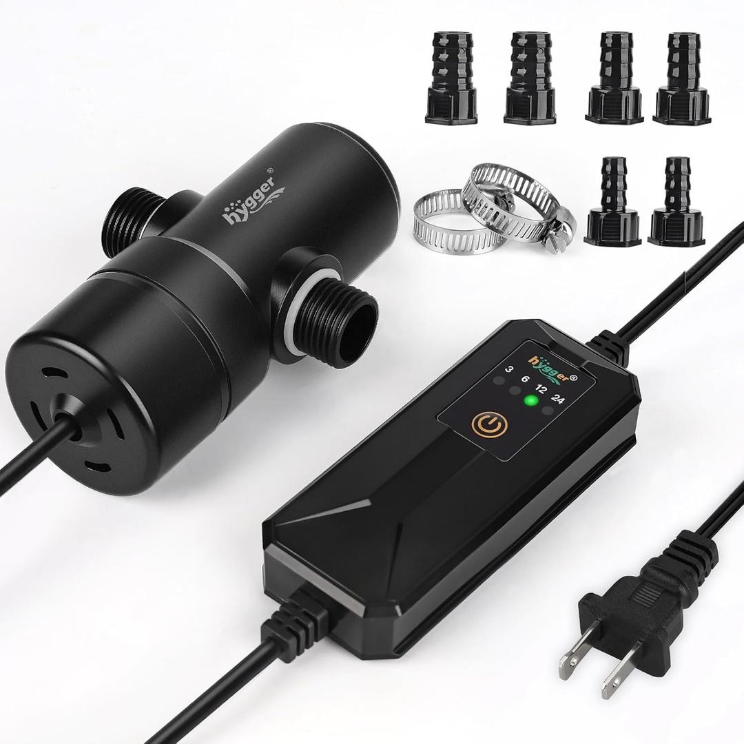 hygger 5W Aquarium U-V Light with Timer, 360 Protective Shield Clean Light for Crystal Clear Green Water, Submersible Fish Tank Cleaner for 1040 Gallon Freshwater & Saltwater Aquariums (1.85 * 4.75 inches)