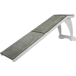 PetSafe CozyUp Wooden Bed Ramp for Cats & Dogs, Furniture-Grade with High-Traction Carpet Surface, White