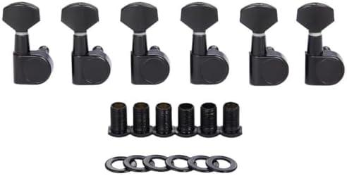 Dopro 15:1 Guitar 2 Pin Tuners Tuning Keys Dual Pin Guitar Tuning Machine Heads for Import Style Squier Affinity/Ibanez/Yamaha Guitars Mini Contemporary Key Black