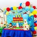 LaVenty To Infinity and To Be One Birthday Decorations Cartoon Story First Birthday Balloon Garland Arch Backdrop Banner Cake Topper for Boy 1st Birthday Party Party