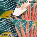 Outdoor Round Tablecloth with Umbrella Hole, Tropical Flowers Fitted Table Cloth with Elastic 36"-44" Waterproof Oil-Proof Circle Patio Table Cover for Picnic Camping Party