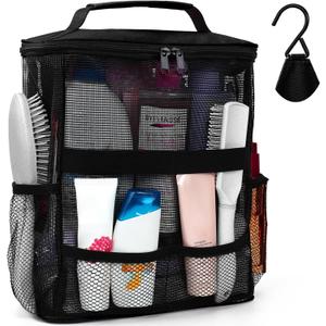 Dorm Room Essentials for College Students Girls Boys Guys, Large Capacity Mesh Shower Caddy Portable with Hanging Hook, Quick Dry Shower Bag for Camping, Beach Essentials, Birthday Gifts for Women Men