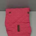 azuza Dog Jacket Waterproof & Windproof Dog Coat for Dogs with Thick Fleece, High Collar with Leash Hole, Adjustable Velcro & Elastic Belly, Rose Red, Size: L