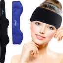 NEWGO Headache Ice Pack Head Wrap for Migraines, FSA or HSA Eligible Cold Pack Head Ice Therapy Wrap for Headache Relief, Tension, Sinus Pain, Chemo, Head Injuries (Black)