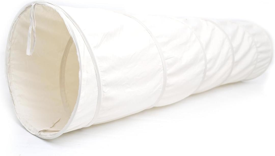 River & Aria Co Kids Tunnel Toys for Toddlers 1-3 - Baby Tunnel Crawl Indoor and Outdoor, 6ft Kids Tunnels Crawl, Interactive Hide and Seek Play for Children (Ivory)