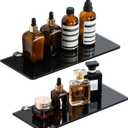 SAYAYO Glass Floating Shelves for Wall, Tempered Glass Shelves for Bathroom, Living Room, Bedroom, Office, Toilet, Kitchen Decor, 12 Inch Set of 2, Black