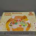 Weilim Activity Table for 1 Year Old, Baby Wooden Sensory Table with Bead Maze Shape Sorter Train Track for Toddler, Farm Montessori Toy Activity Center Educational Learning Toys for Kids 12+ Months