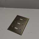 ENERLITES Triple Toggle Light Switch Metal Cover Plate, Stainless Steel Wall Plate, Corrosion Resistant, Standard Size 3-Gang 4.50" x 6.38", Stainless Steel 201, 7713-AB, Antique Brass