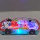 ArtCreativity Light Up Transparent Sensory Car Toy for Kids, 1PC, Bump and Go Toy Car with Colorful Moving Gears, Music, and LED Effects, Easter Toys for Toddlers, Great Birthday Gift Idea