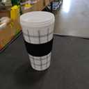 Travel Mugs - Drink Tumblers -  Sturdy Black and White Buffalo Check Double Wall Tumbler with Safety Wrap - Hot & Cold Beverages - Coffee Mug - Travel Cups