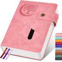 365 Page Thick Lined Journal Notebook for Men Women, A5 Leather Journals for Writing, Hardcover Notebooks for Work, School, Note Taking,Travel, Business,Personal Diary, College Ruled 5.9" x 8.4" (Pink)