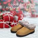 Mishansha Women's House Shoes Memory Foam Suede Moccasin Slippers Winter Warm Fleece Lined Home Shoes with Anti-Skid Rubber Sole (Light Brown)