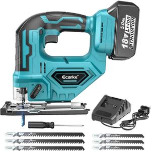 Cordless Jig Saw For Makita 18V Battery:Brushless Motor jigsaw tool with Variable Speed - LED Light, 0-45 Bevel Cuts 3-Position Orbital Action for Straight Curve Circle Cutting