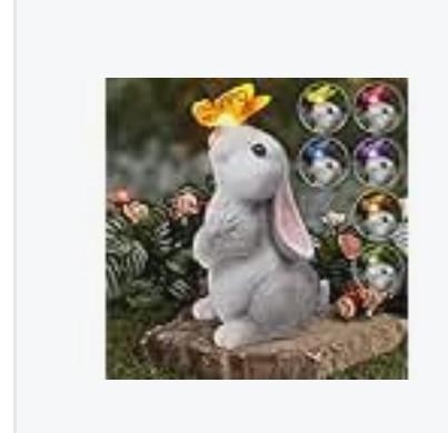 Lartiso Deco Garden Statues Bunny Polyresin Statue,Three Cute Rabbits Standing,Animal Decoration Indoor and Outdoor,for Home Garden Patio