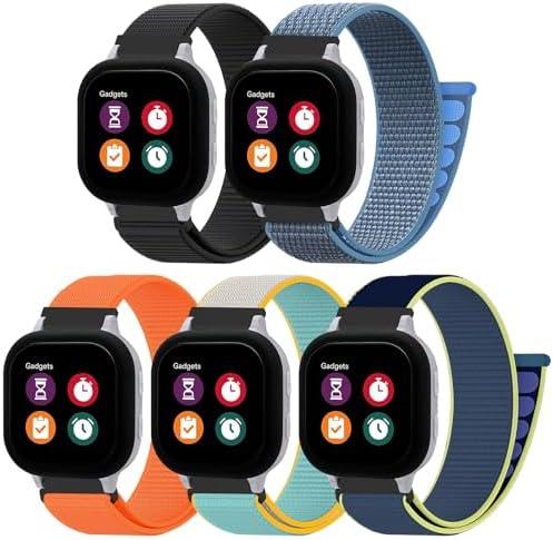 4 Pack Sport Nylon Loop Band for Gizmo Watch Band for Kids Compatible with Gizmo Watch 3 2 1/ Gabb Watch3 2 1/ SyncUP/Cosmo JrTrack, Soft Adjustable Breathable Braided Strap for Boys and Girls