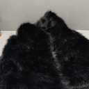 Gihuo Women' s Faux Fur Vest Lapel Collar Sleeveless Furry Jacket Shaggy Jackets Warm Outerwear(Black-S)