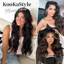 KooKaStyle Invisible Wire Hair Extensions with Transparent Headband Adjustable Size 4 Secure Clips Long Wavy Secret Wire Hairpiece for Women(24 Inch Natural Black)