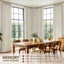 MIULEE 4 Panels Pinch Pleated 100% Blackout Linen Curtains 40"x108" Natural