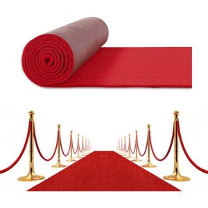 Red Carpet Runner for Party, Extra Thick Red Carpet Party Decorations with Non-Slip Rubberback 3x10ft Reusable Red Rugs for Entryway, Hallway and Living Room Red Carpet Runner for Party, Extra Thick Red Carpet Party Decorations with Non-Slip Rubberback 3x10ft Reusable Red Rugs for Entryway, Hallway and Living Room