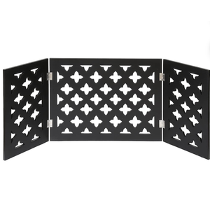 Indoor/Outdoor Solid Wood Starlight Design Freestanding Foldable Adjustable 3-Section Pet Gate