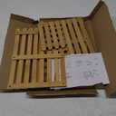 14.6" 2 Tiers Bamboo Plant Stand Shelf, Desk Flower Pot Holder, Adjustable Desktop Shelf Display Organizer Ladder Rack for Office Decorate Storage Rack, Kitchen Rack