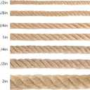 Twisted Manila Rope 1-1/2 in x 50 ft Natural Thick Hemp Rope for Railing Docks Tug of War Decorating Crafts Nautical Landscaping Swing Hammock