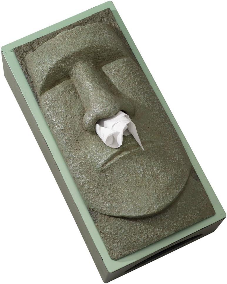 Bits and Pieces-Tissue Box Cover Stone Face Tissue Holder - Great Gag Gift for Your Office, Desk, or Living Room