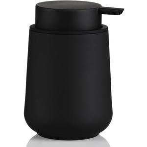 Matte Black Liquid Hand Soap Dispenser Plastic 11 oz - Modern Minimalist Style for Bathroom & Kitchen Countertop Refillable