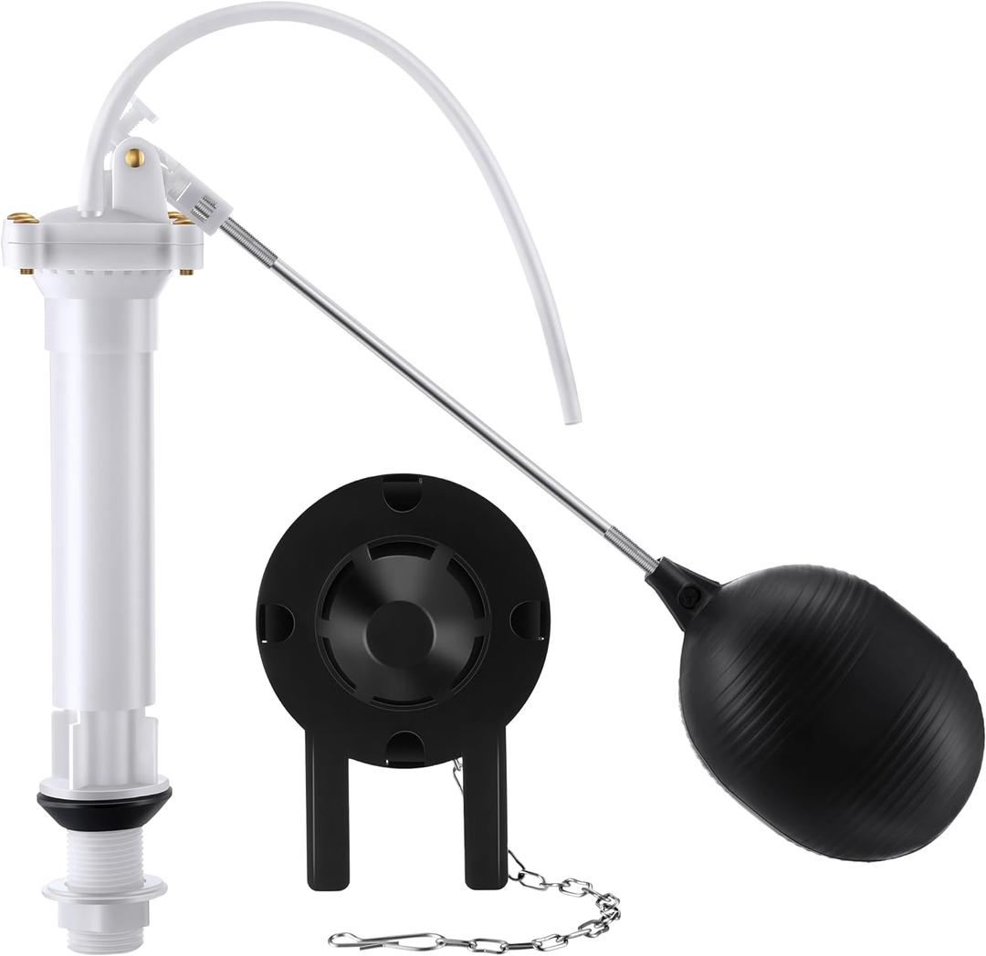 Dreyoo Universal Toilet Tank Repair Kit Compatible with Danco 80816, Toilet Repair Parts Fill Valve, Flapper, Rod, Float Replacement, Toilet Repair Kit for 8.5 Inch Tanks, Toilet Tank Flapper Replace