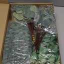 100pcs 4 Kinds Mixed Faux Eucalyptus Stems, Bulk Silver Dollar Artificial Eucalyptus Stems Green Faux Greenery Stems for Wedding Vase Bouquets Floral Arrangements