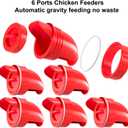 Chicken Feeder No Waste Automatic Poultry Feeder DIY Chicken Feeders and Waterer Set 6 Chicken Feeders Ports Auto Chicken Feeder Kit